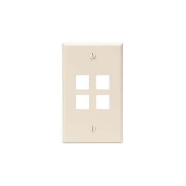 4 Port Wallplate In Light, Almond